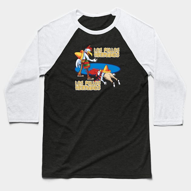 Los Pollos Hermanos Cartoons Baseball T-Shirt by BeeFest